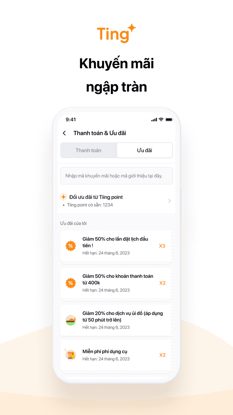 App Ting — ví ưu đãi và mã khuyến mãi