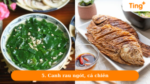 Canh rau ngót, cá chiên