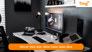 Decor bàn học theo tone màu đen